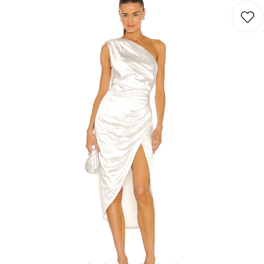 Elliatt white satin one shoulder dress